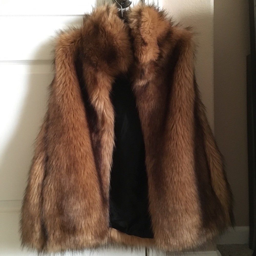 Imposter Signature Faux Fur Vest